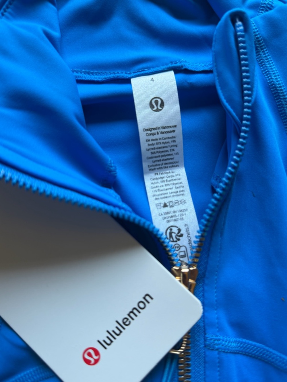 lululemon athletica Women’s Bright Blue Zip-Up Bomber Jacket - Picture 4 of 7